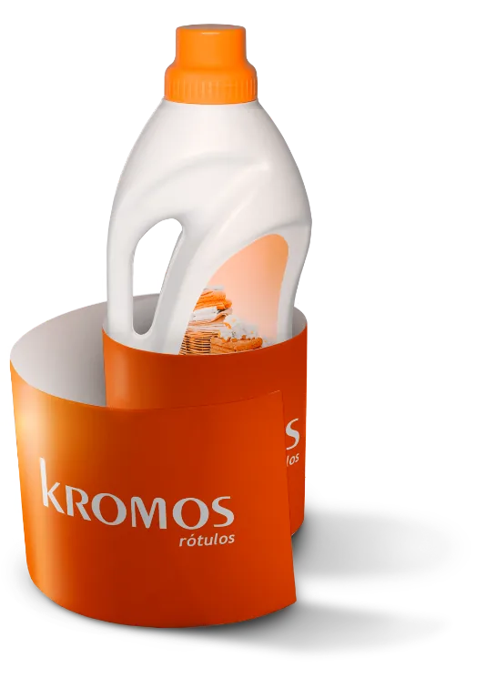 Frasco com rótulo sleeve da Kromos